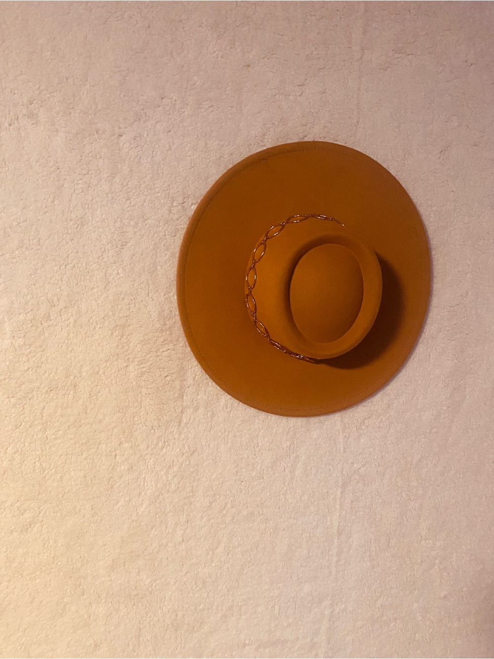 Stylish Wide-Brim Felt Hat in Camel
